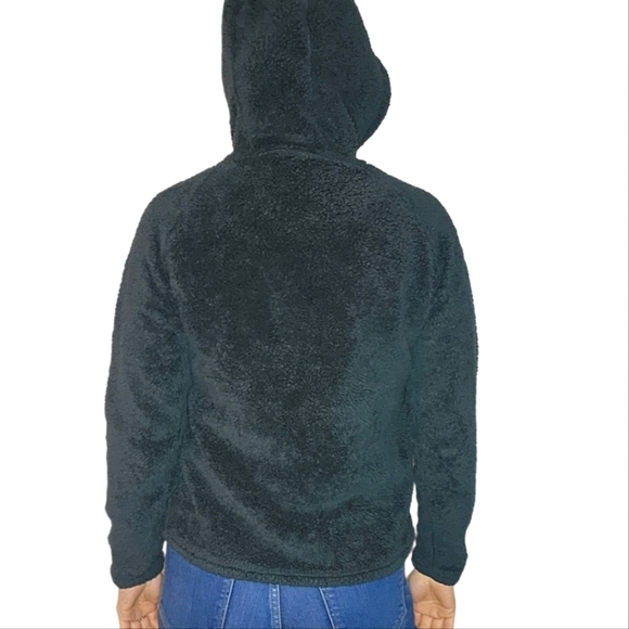 Eddie Bauer Pullover Furry Hoodie Long Sleeve Size Small Green - Picture 3 of 5